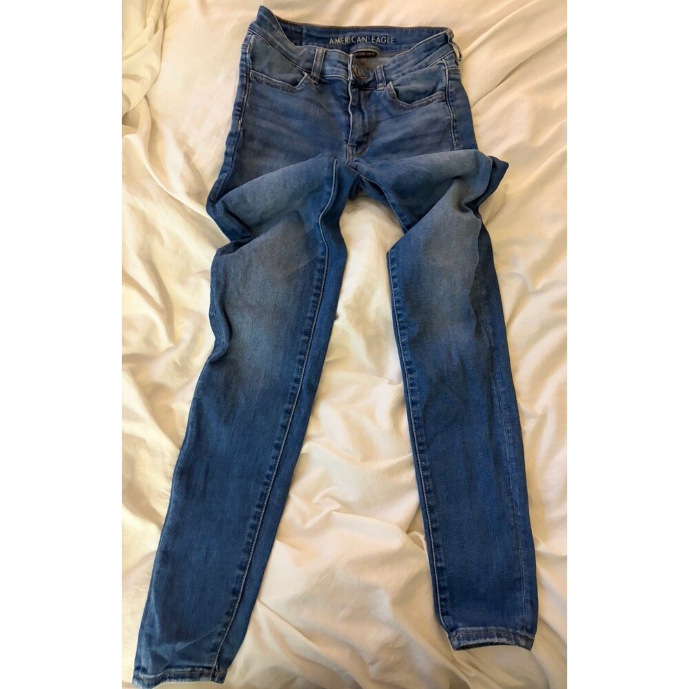 American Eagle Next Level Stretch High Rise Jeans Medium Wash Blue 2 Regular
